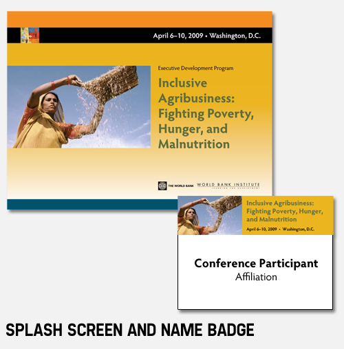 Executive Development Program splash screen and name badge header